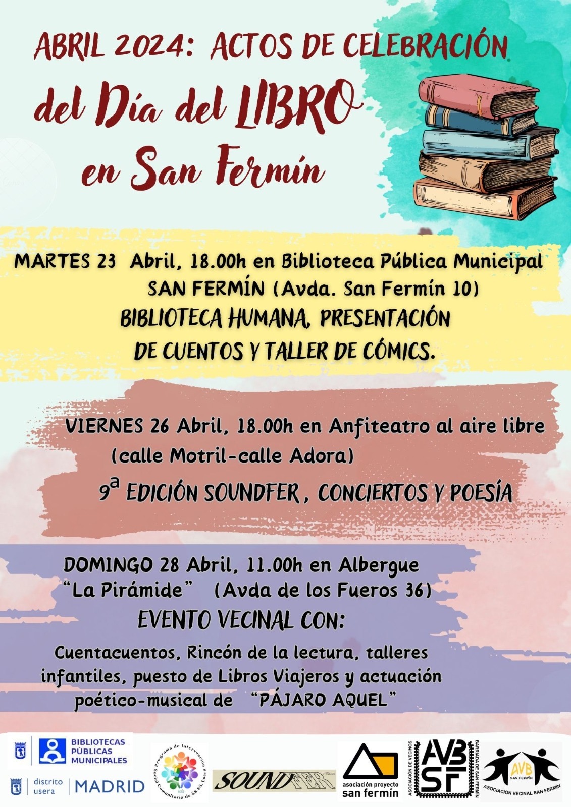 En este momento estás viendo ABRIL 2024: ACTOS DE CELEBRACIÓN del Día del LIBRO en San Fermín