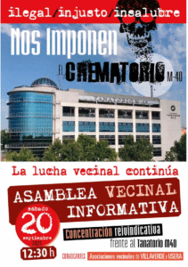 Lee más sobre el artículo CONCENTRACIÓN DEL 20 DE SEPTIEMBRE DE 2025 CONTRA EL CREMATORIO