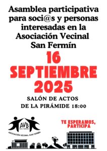 Lee más sobre el artículo Asamblea Participativa en San Fermín: una cita para participar y construir barrio