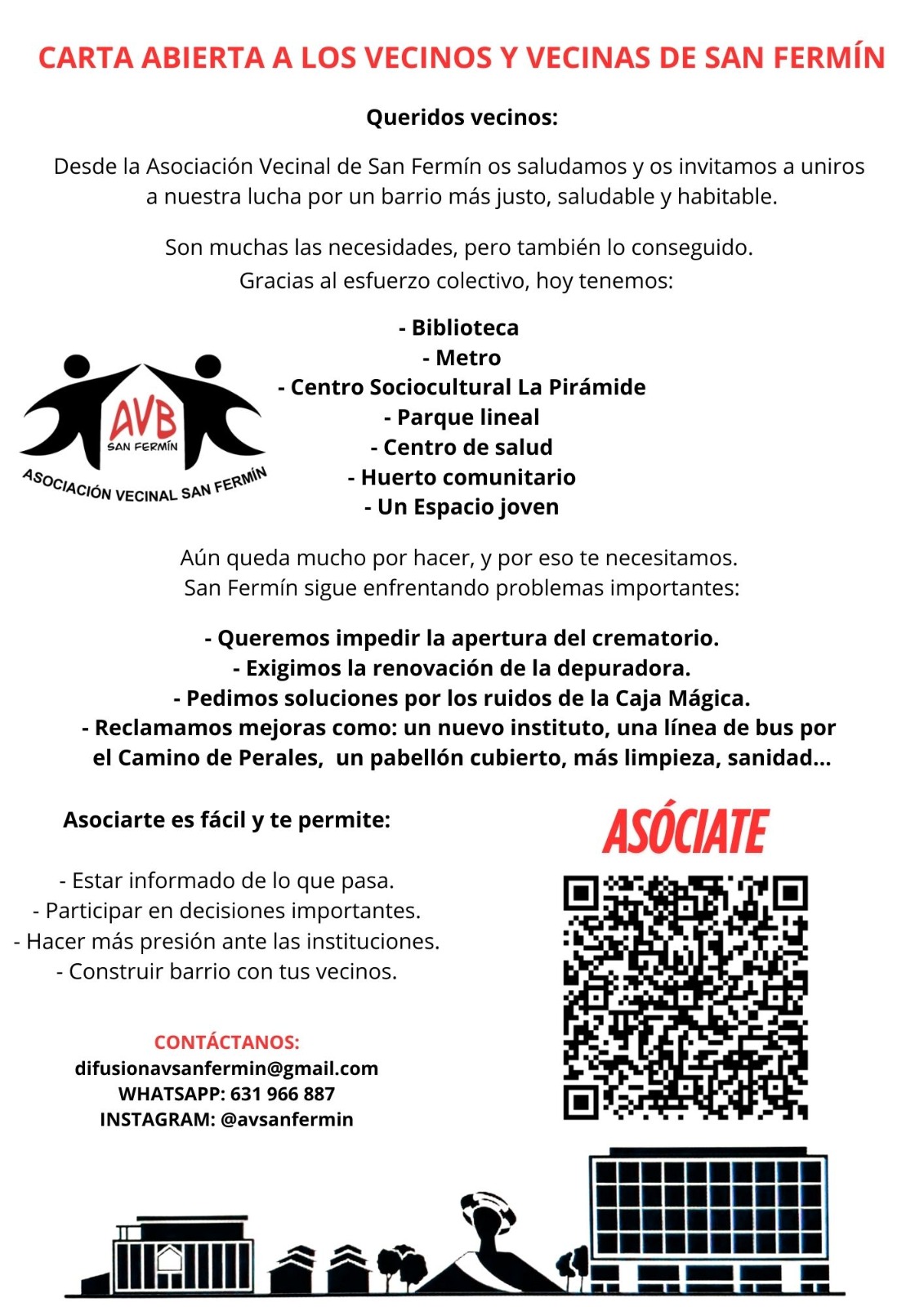 En este momento estás viendo Carta Abierta a los Vecinos y Vecinas de San Fermín